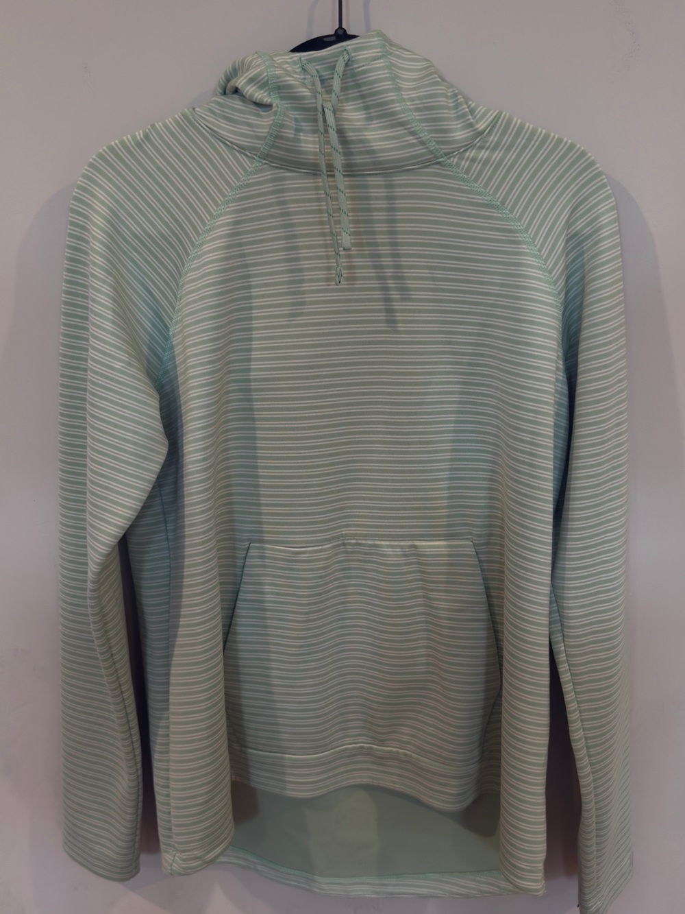 Women’s Mint Green Striped Pullover Hoodie